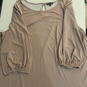 Adrianna Papell tan Polka Dot Blouse